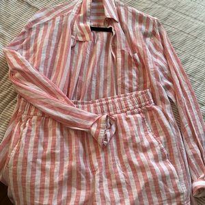 Old Navy pink striped set